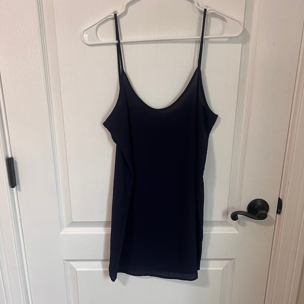 Three Eighty Two Navy Blue Spaghetti Strap V-Neck Camisole Top Womens Size XS